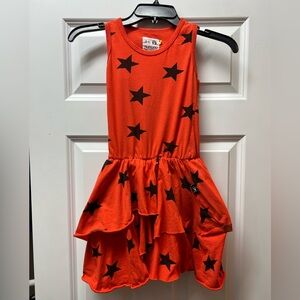 Nununu Red Layered Dress with Black Stars Size 8-9